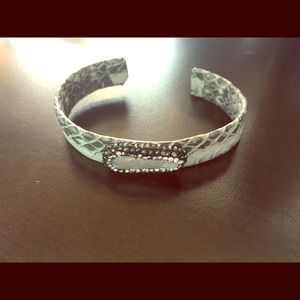 Southwest Snakeskin design brangle w/ pearl stone